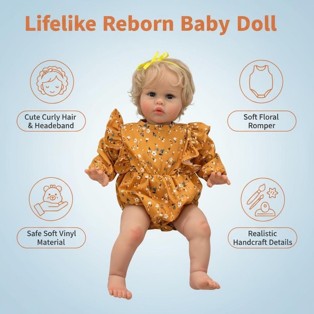 Baby Products For Skin - Poupée réaliste Ellie de 60 cm,