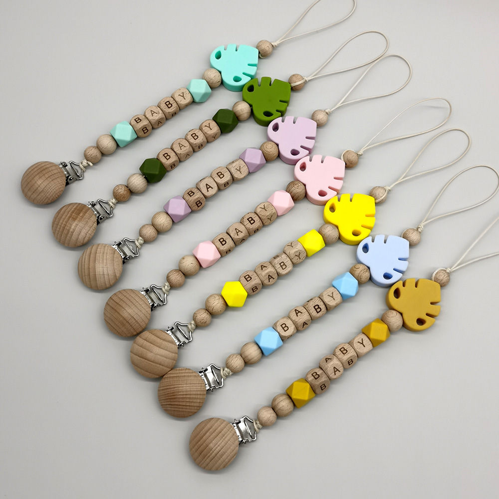 Baby Products Name - Chaîne de sucette en bois pour