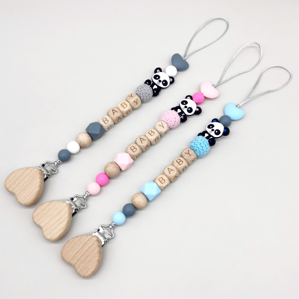 Baby Products Name - Chaîne de sucette personnalisée en bois