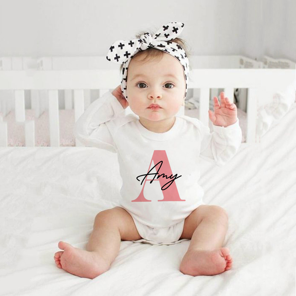 Baby Products Name - Barboteuse avec nom de bébé fille,